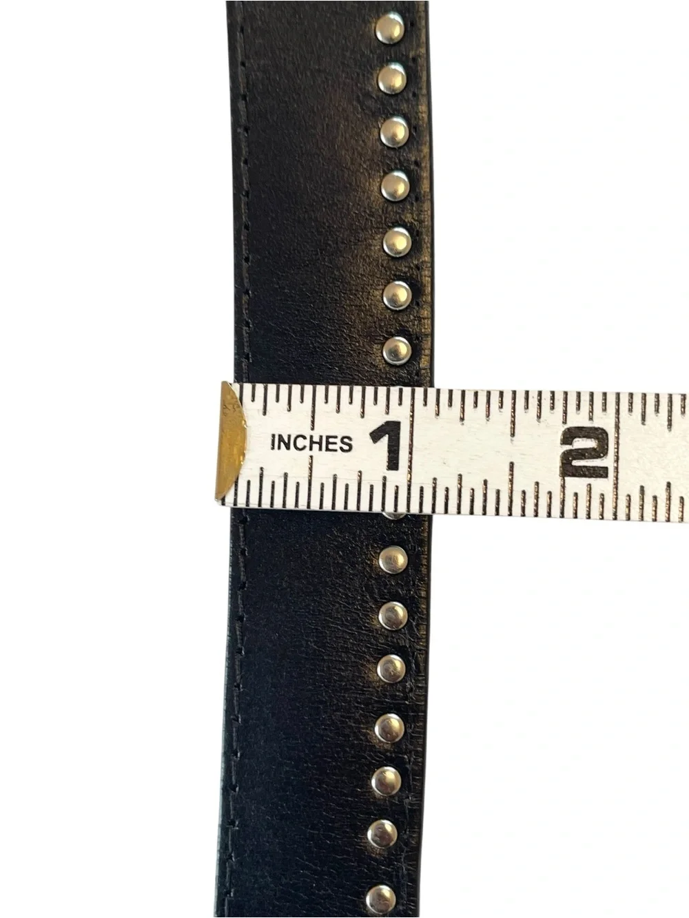 Black Studded Leather Belt 90s Size M/L